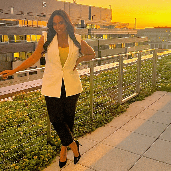 Tamika Leaning on Fence Dressed Nice